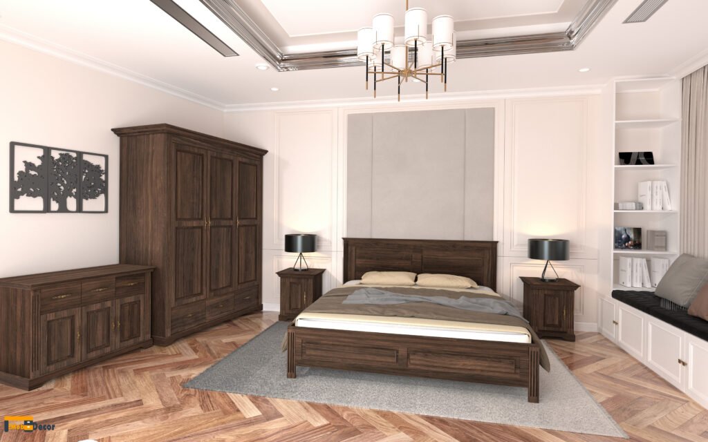 Louis bedroom in solid wood, brown - Choose Bedroom in Massive Wooden from Emob Decor