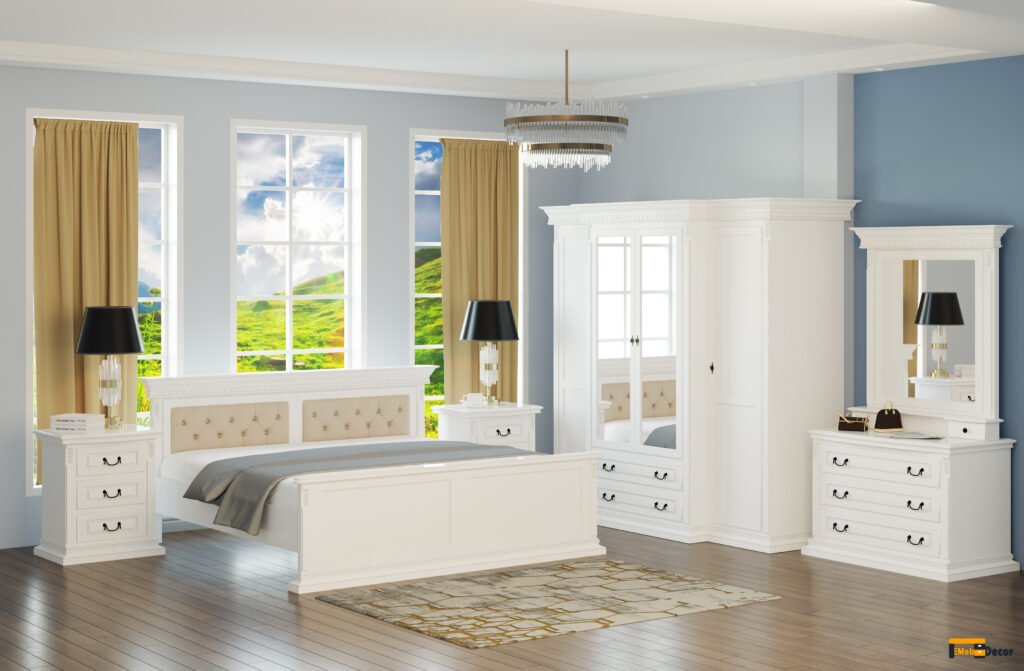 Palermo white bedroom, massive wood - Choose Bedroom in massive wood from Emob Decor